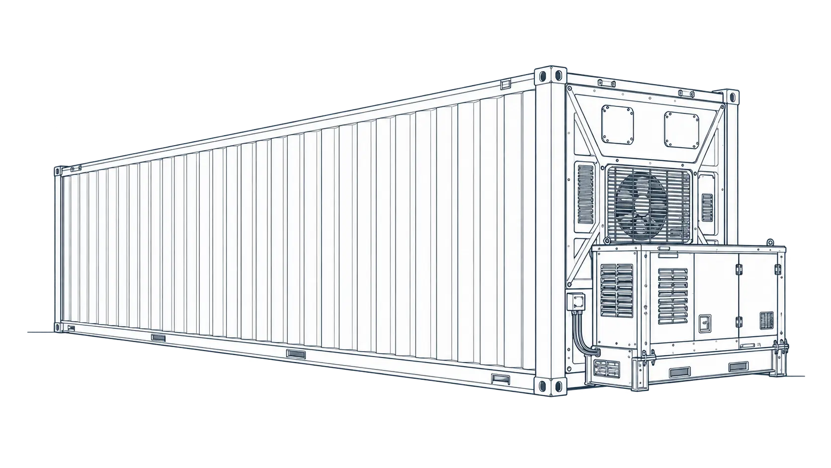 Reefer container with a diesel generator set